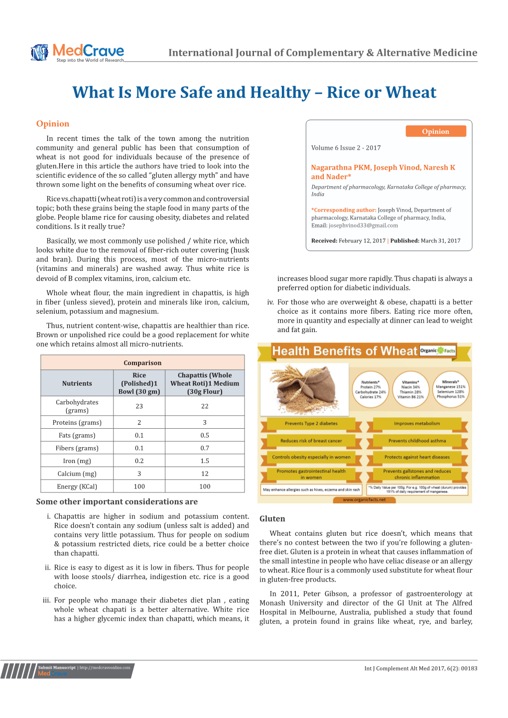 What Is More Safe and Healthy – Rice Or Wheat