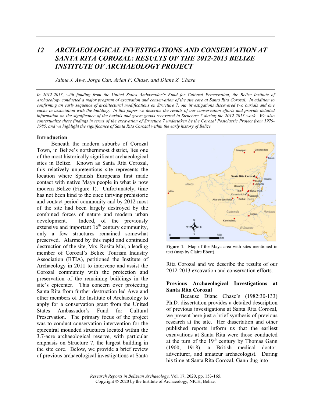 12 Archaeological Investigations and Conservation at Santa Rita Corozal: Results of the 2012-2013 Belize Institute of Archaeology Project