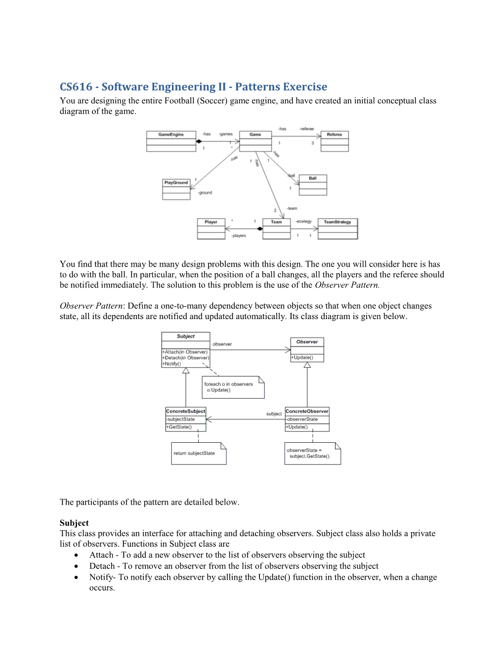 CS616 - Software Engineering II - Patterns Exercise