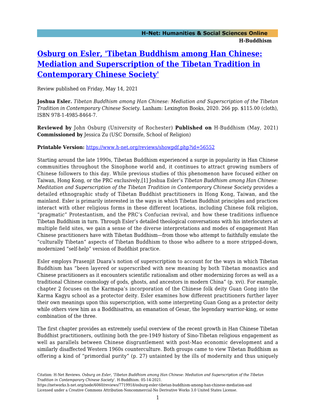 Tibetan Buddhism Among Han Chinese: Mediation and Superscription of the Tibetan Tradition in Contemporary Chinese Society'