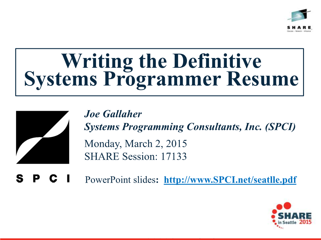 Writing the Definitive Systems Programmer Resume