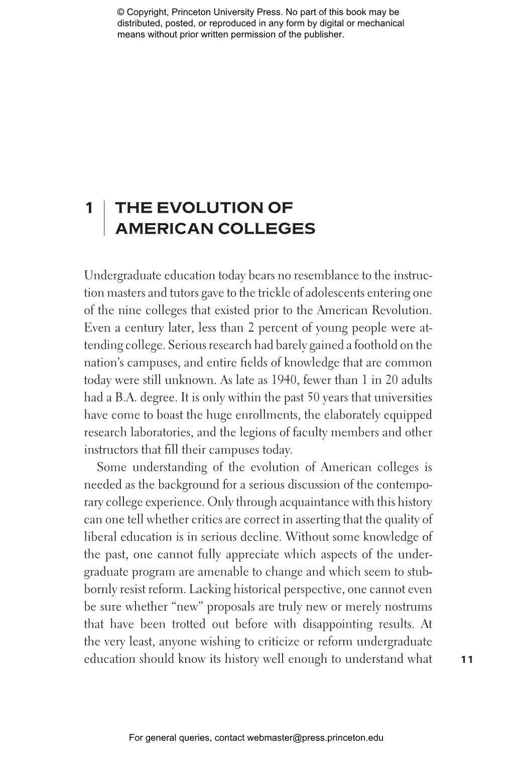 1 the Evolution of American Colleges