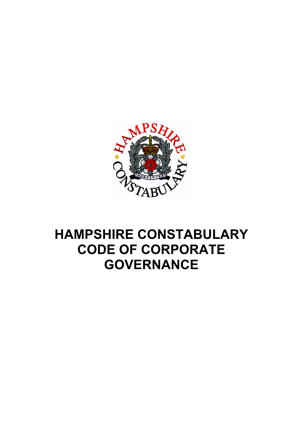 Hampshire Constabulary Code of Corporate Governance