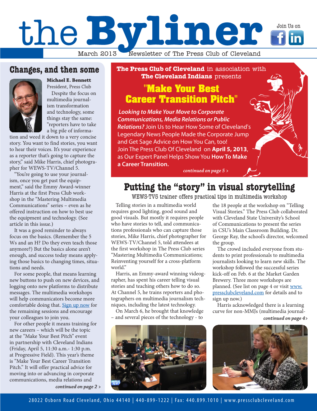 March 2013 Newsletter of the Press Club of Cleveland