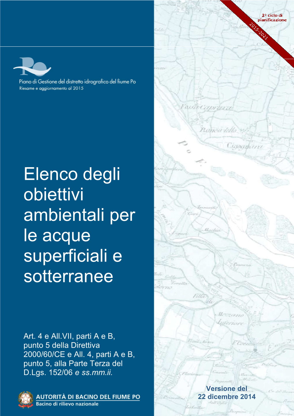 Elenco Degli Obiettivi Ambientali Per Le Acque Superficiali E Sotterranee