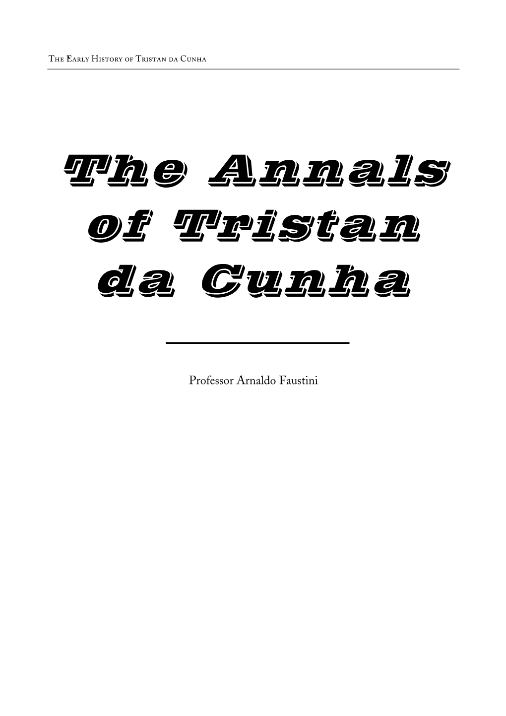The Annals of Tristan Da Cunha