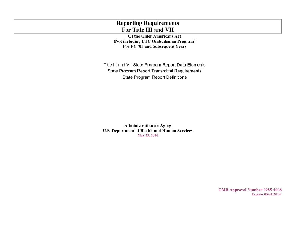 Overview of Title III and VII State Performance Reporting Requirements s1