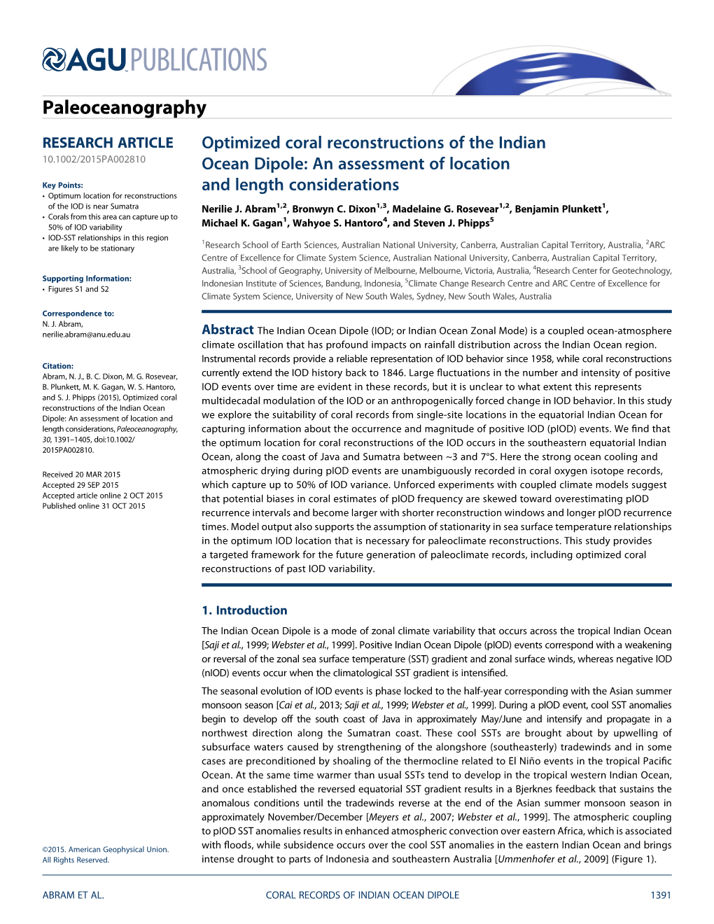 Optimized Coral Reconstructions of the Indian Ocean Dipole: An