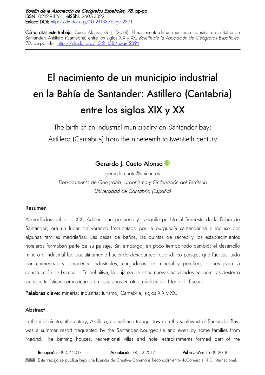 Astillero (Cantabria) Entre Los Siglos XIX Y XX / the Birth
