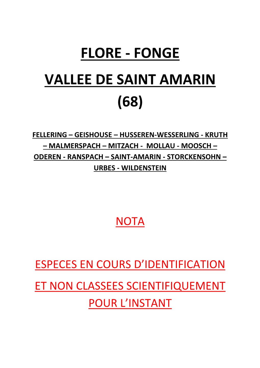 Flore - Fonge Vallee De Saint Amarin (68)