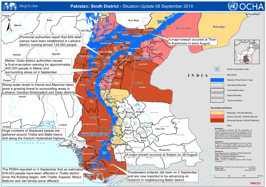 Pakistan: Sindh District - Situation Update 06 September 2010