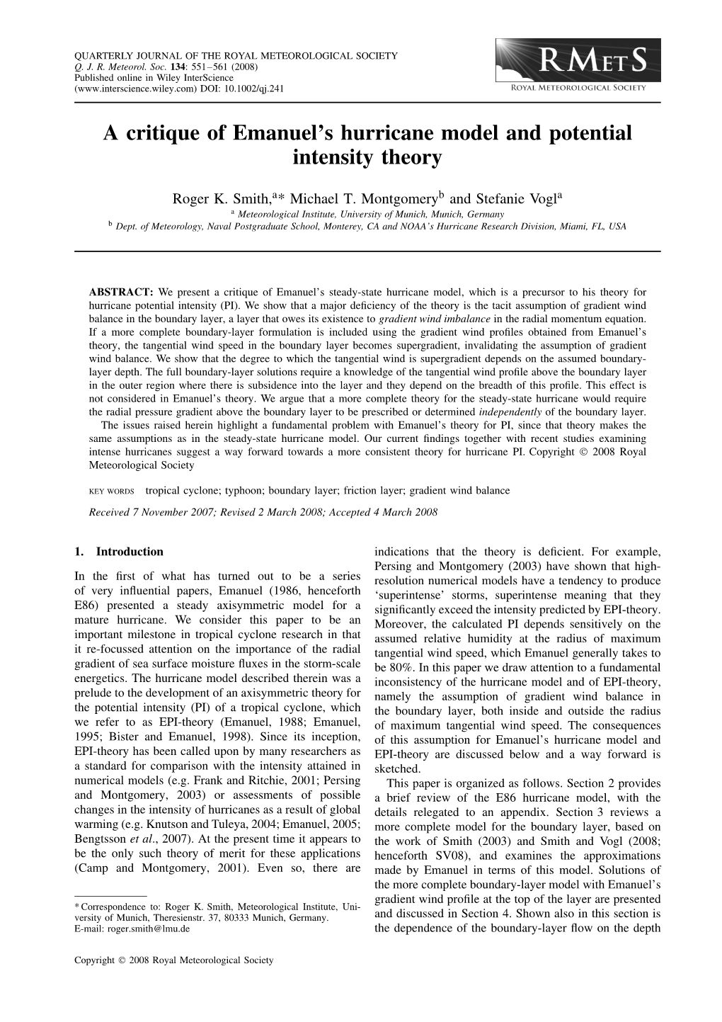 A Critique of Emanuel's Hurricane Model and Potential Intensity Theory