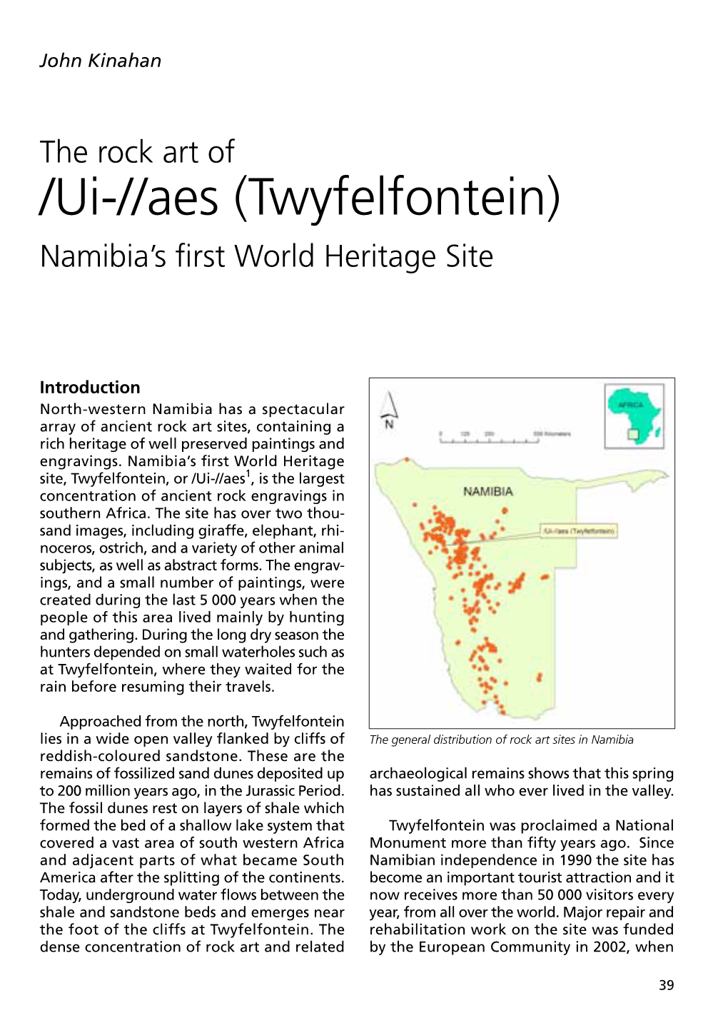 Ui-//Aes (Twyfelfontein) Namibia’S First World Heritage Site