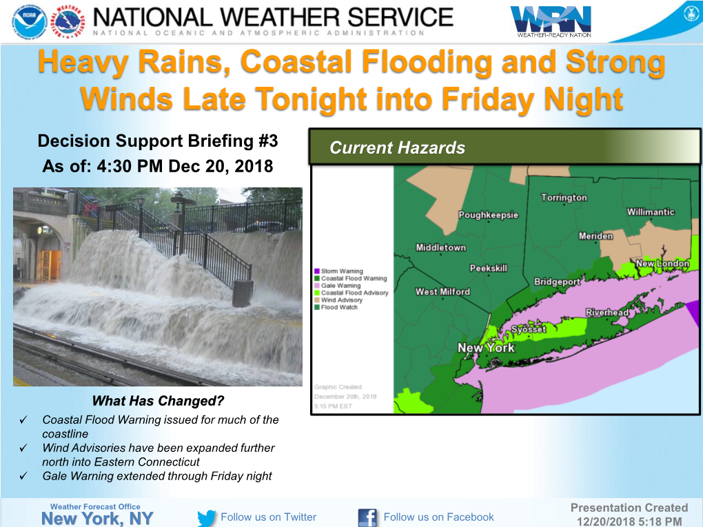 Heavy Rains, Coastal Flooding and Strong Winds Late Tonight Into Friday Night