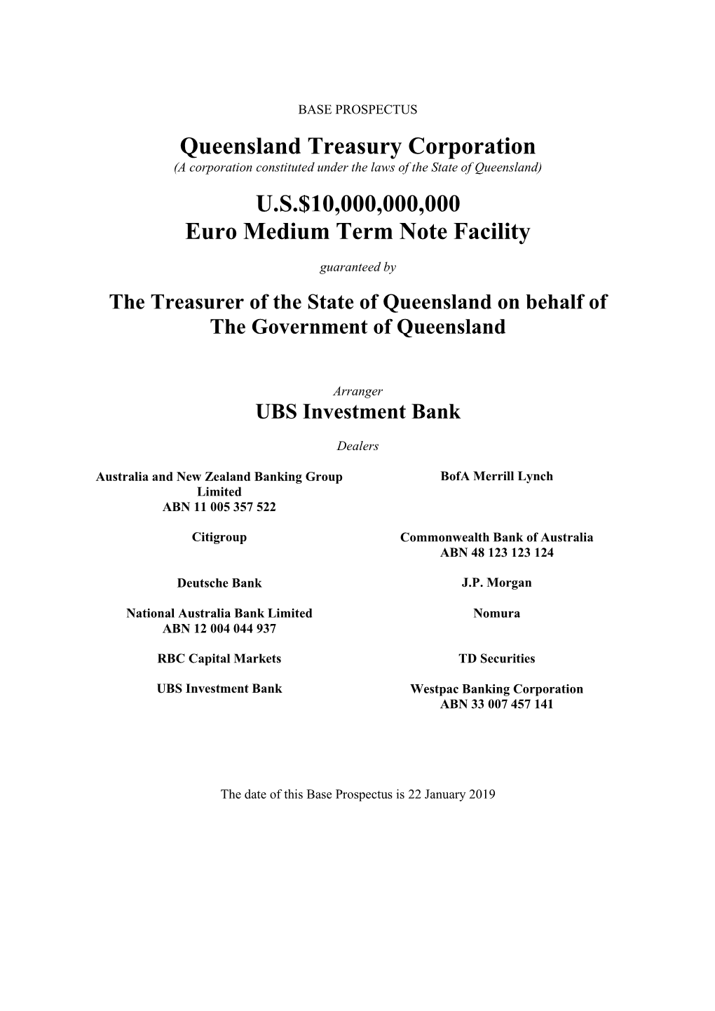 Queensland Treasury Corporation U.S