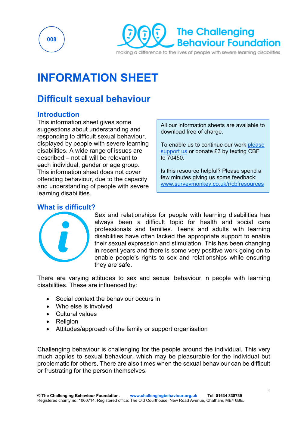 Download: Information Sheet on Difficult Sexual Behaviour