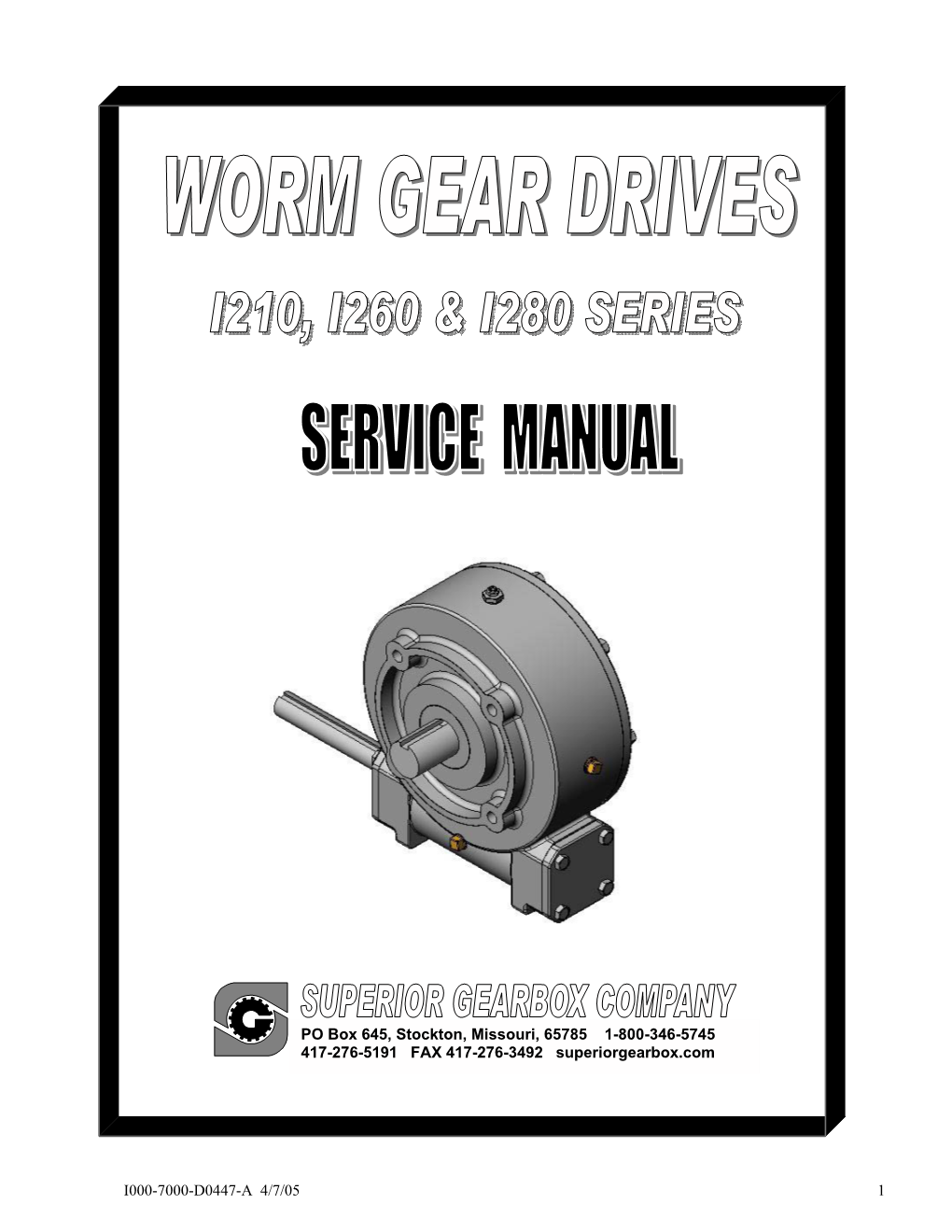 I210/I260/I280 Worm Gear Drives