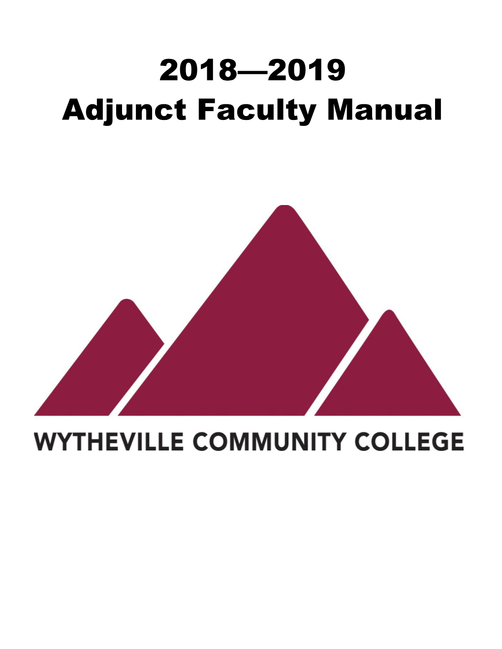 2018—2019 Adjunct Faculty Manual