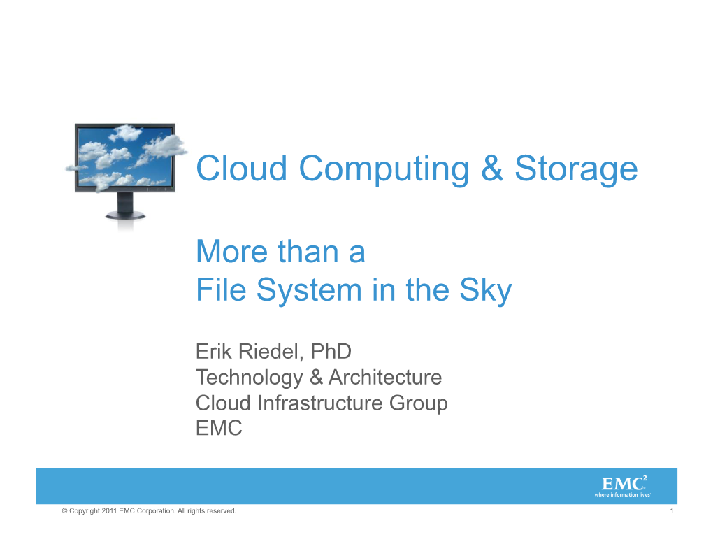 Cloud Computing & Storage