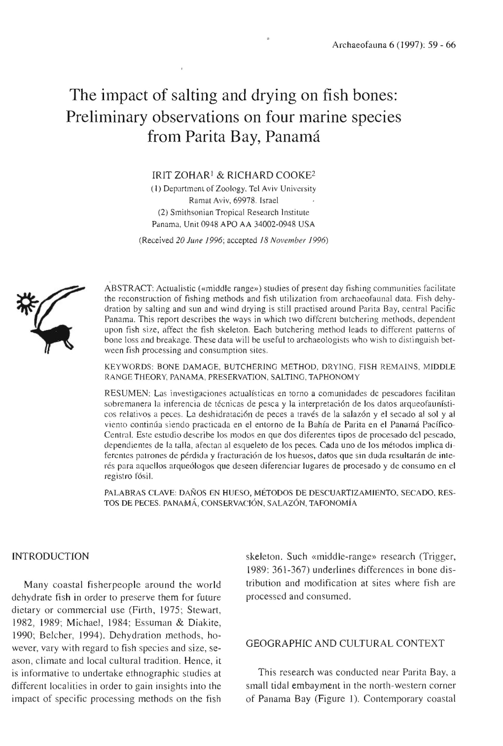 The Impact of Salting and Drying on Fish Bones: Preliminary Observations on Four Marine Species from Parita Bay, Panama