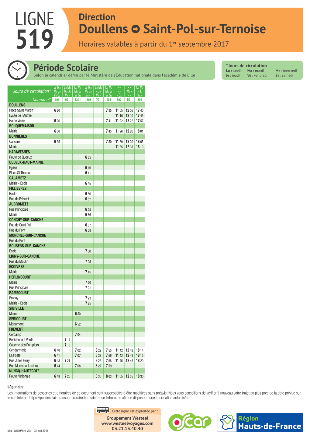 Horaires Ligne