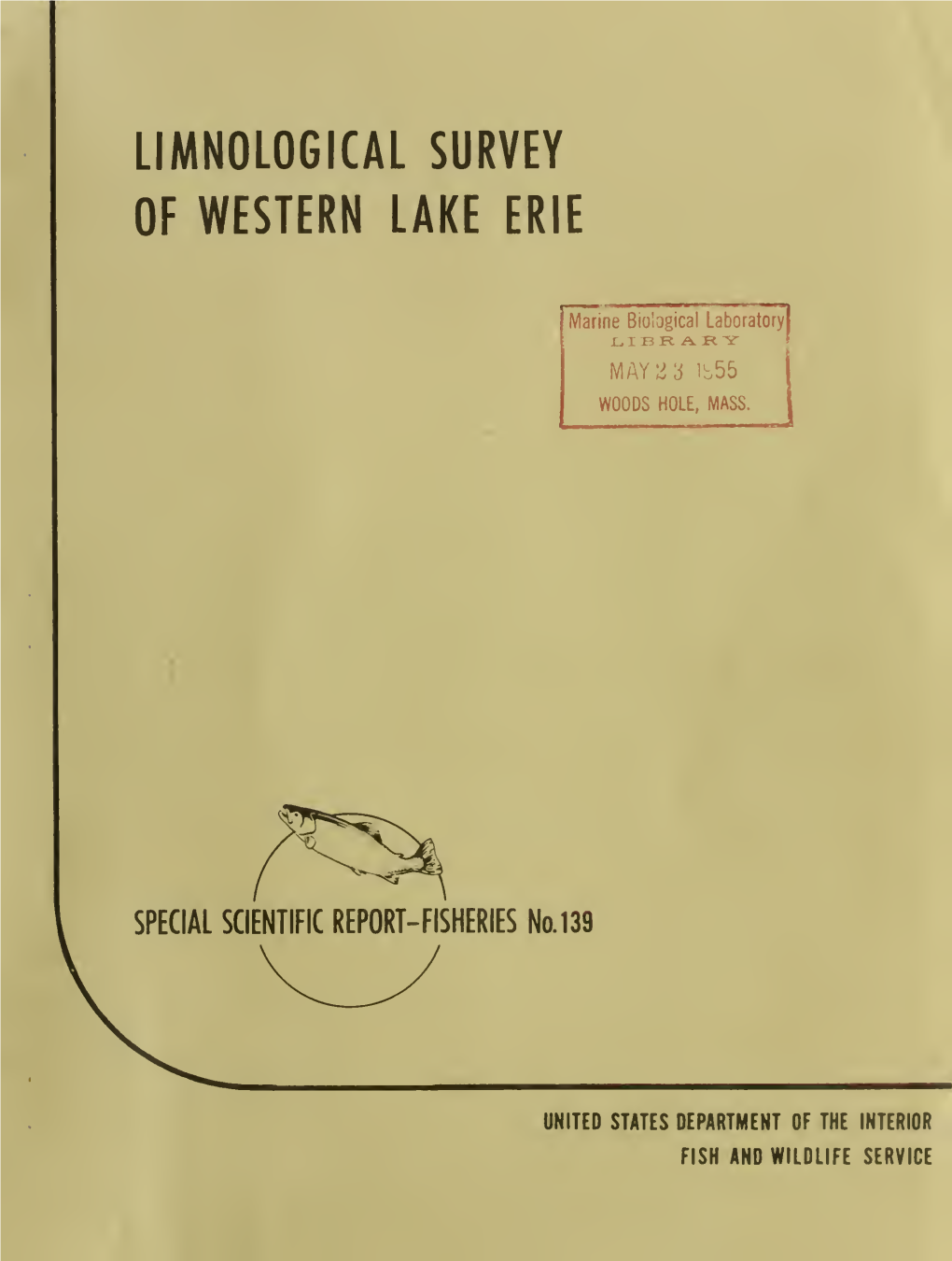 139. Limnological Survey of Western Lake Erie