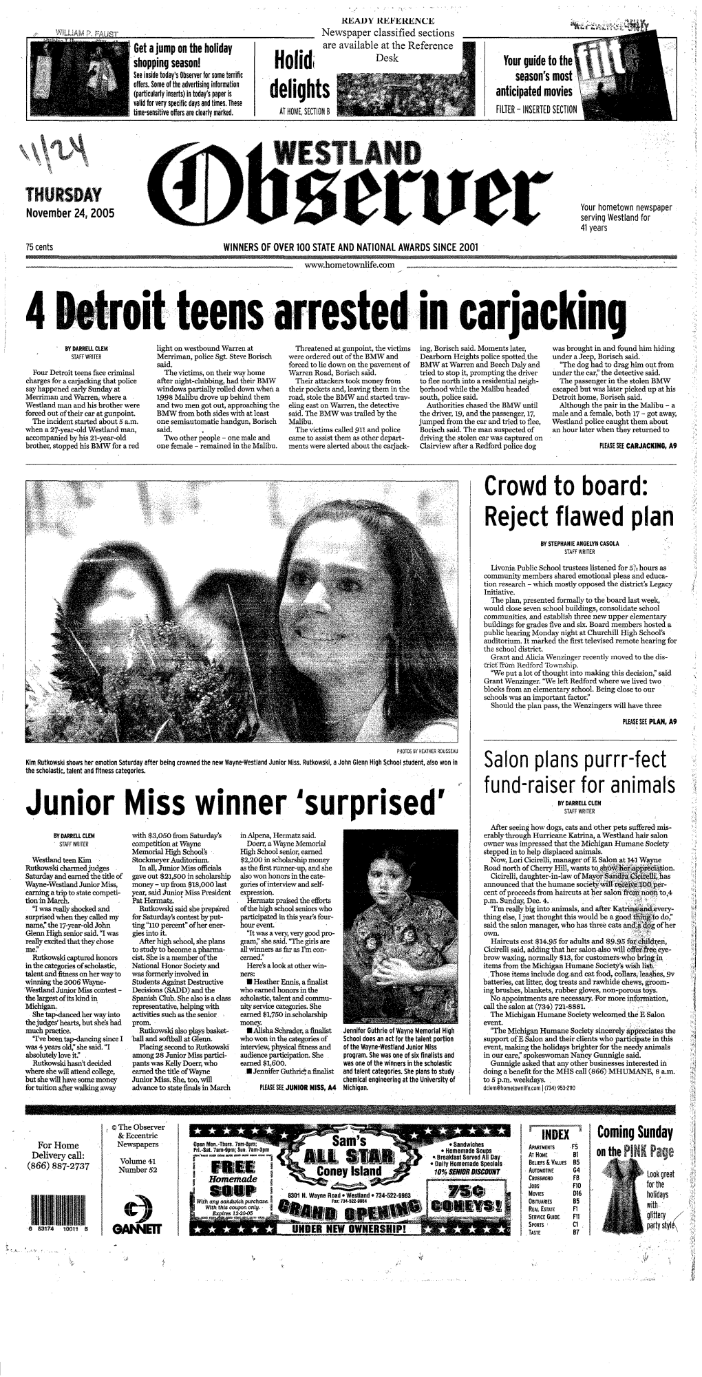 Junior Miss Winner 'Surprised' STAFF WRITER After Seeing How Dogs, Cats and Other Pets Suffered Mis­ BYDARRELLCLEM with $3,050 from Saturday's in Alpena, Hermatz Said