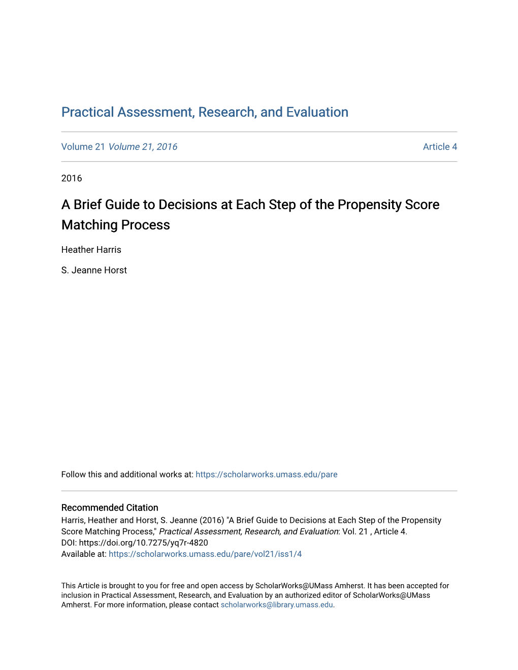 A Brief Guide to Decisions at Each Step of the Propensity Score Matching Process