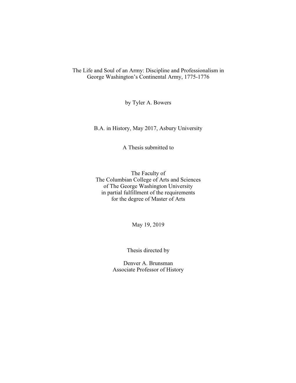 Discipline and Professionalism in George Washington’S Continental Army, 1775-1776