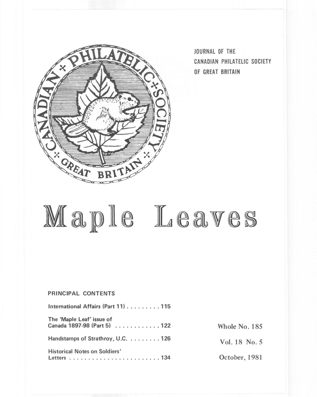 Journal of the Canadian Philatelic Society of Great Britain