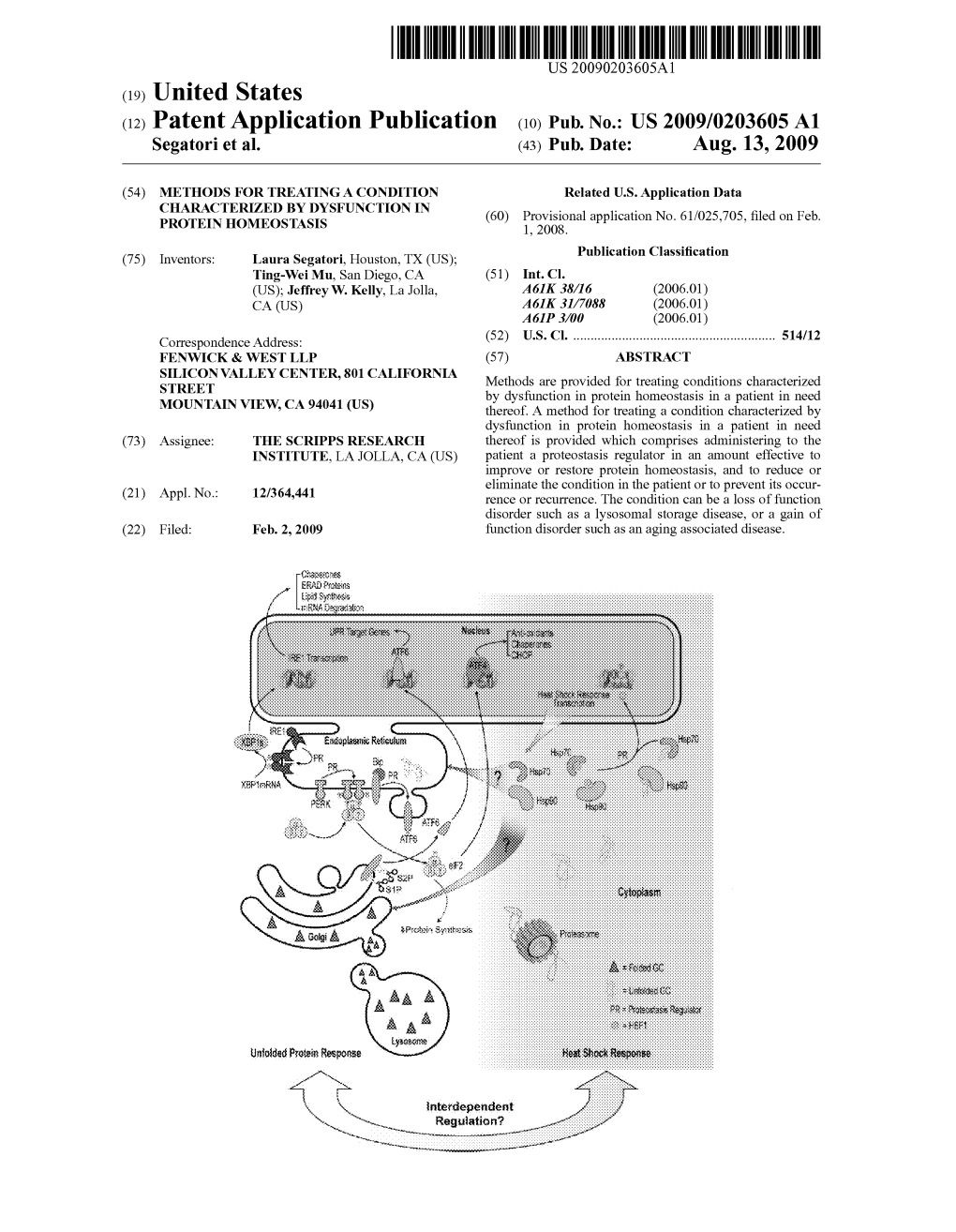 (12) Patent Application Publication (10) Pub. No.: US 2009/0203605 A1 Segatoriet Al