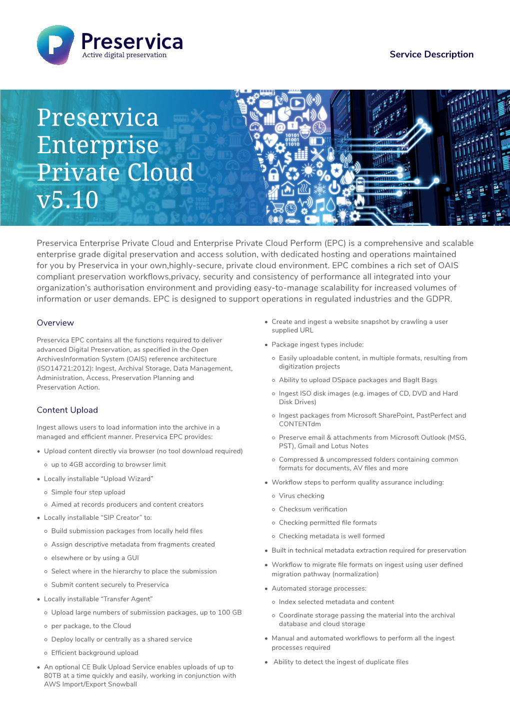 Preservica Enterprise Private Cloud V5.10