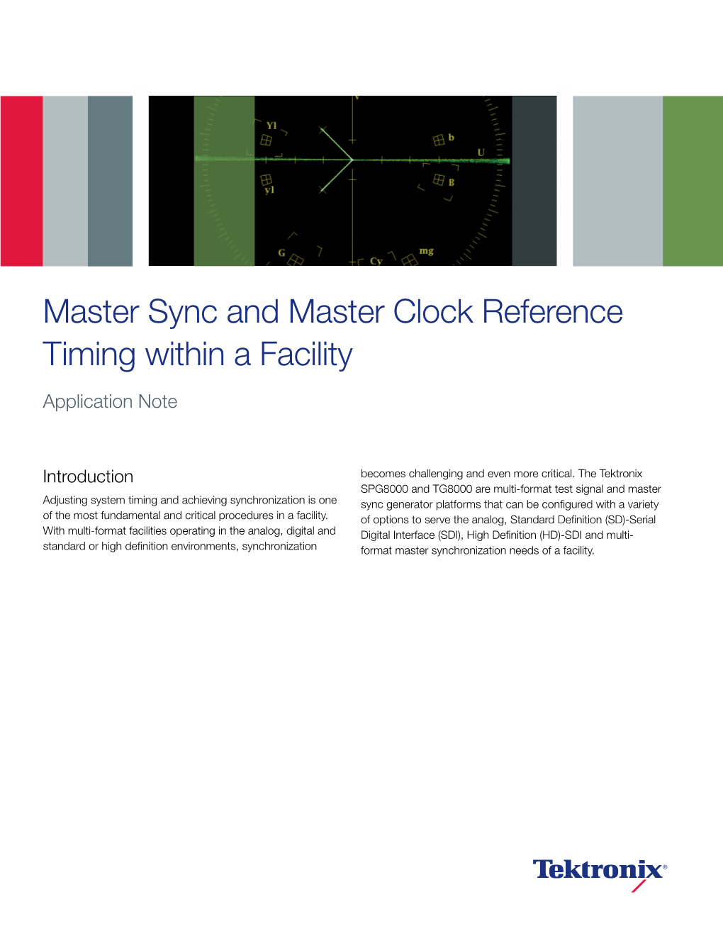 Master Sync and Master Clock Reference Timing Within a Facility