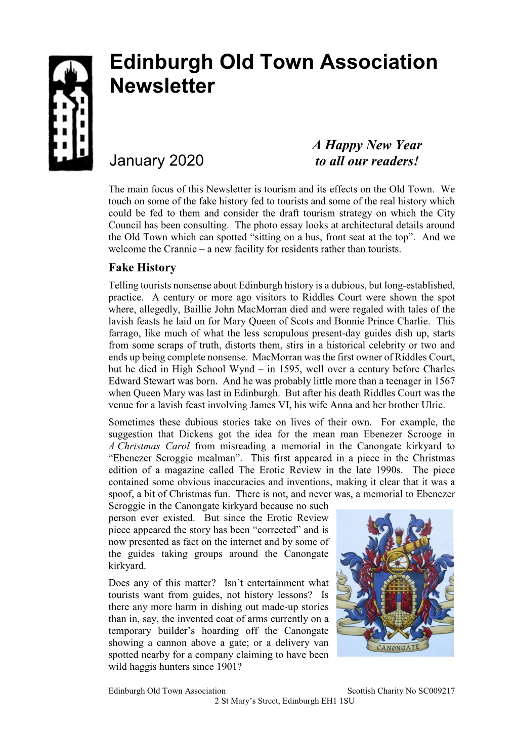 Edinburgh Old Town Association Newsletter