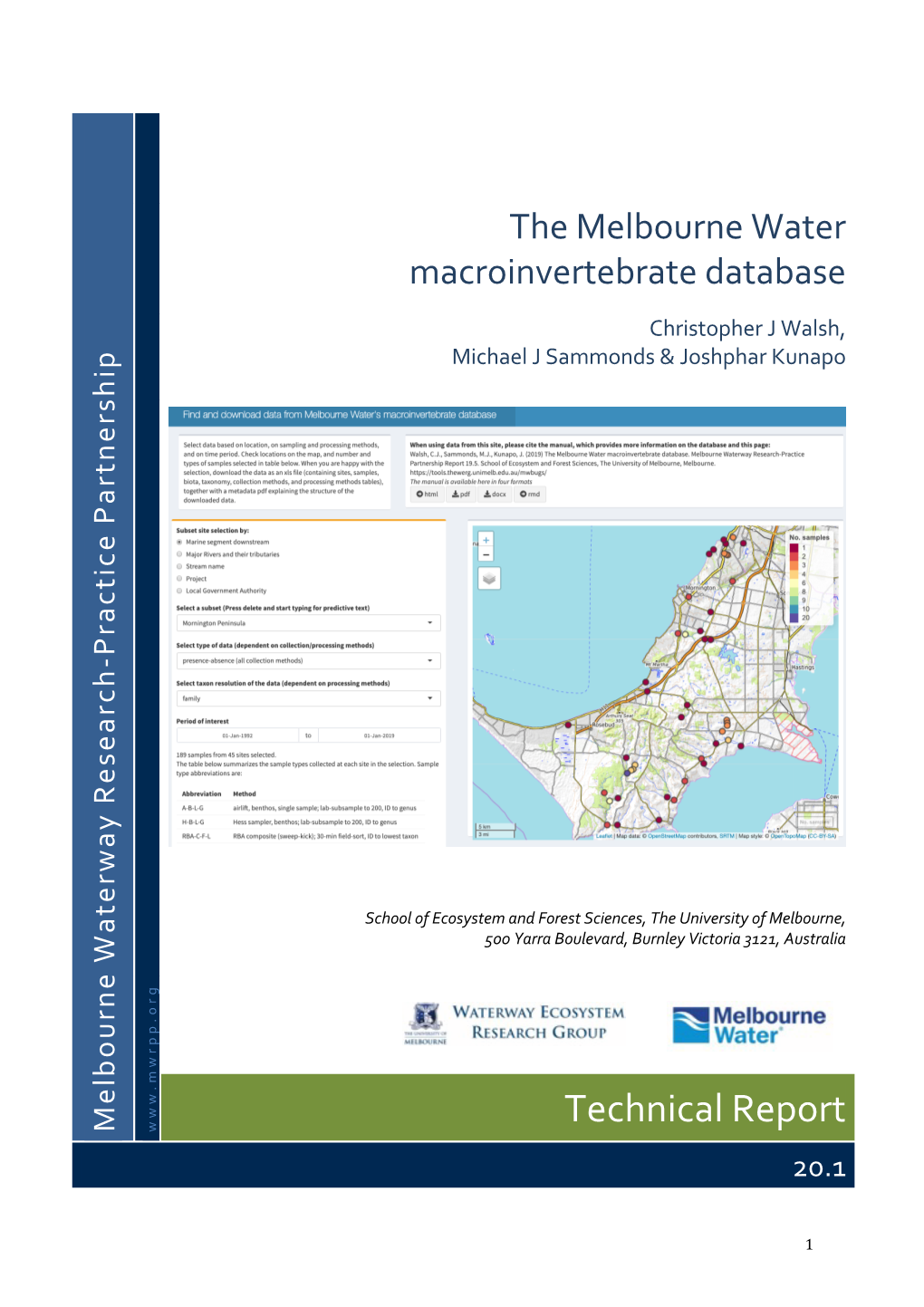 Technical Report Melbourne Waterway Research Waterway Melbourne 20.1