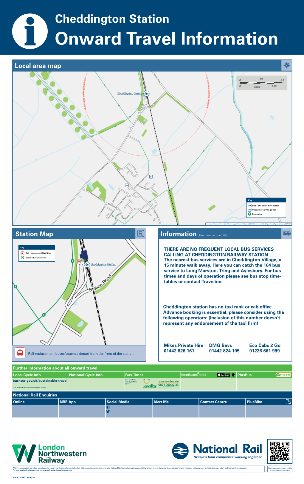 Cheddington Station I Onward Travel Information Local Area Map