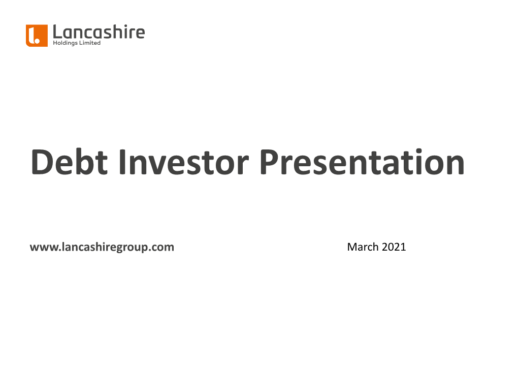 Debt Investor Presentation