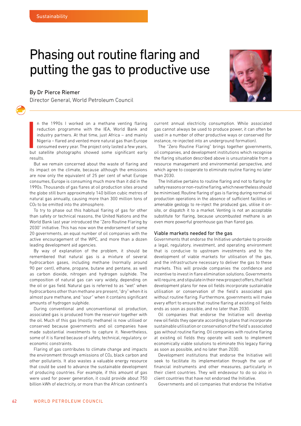 Phasing out Routine Flaring and Putting the Gas to Productive Use