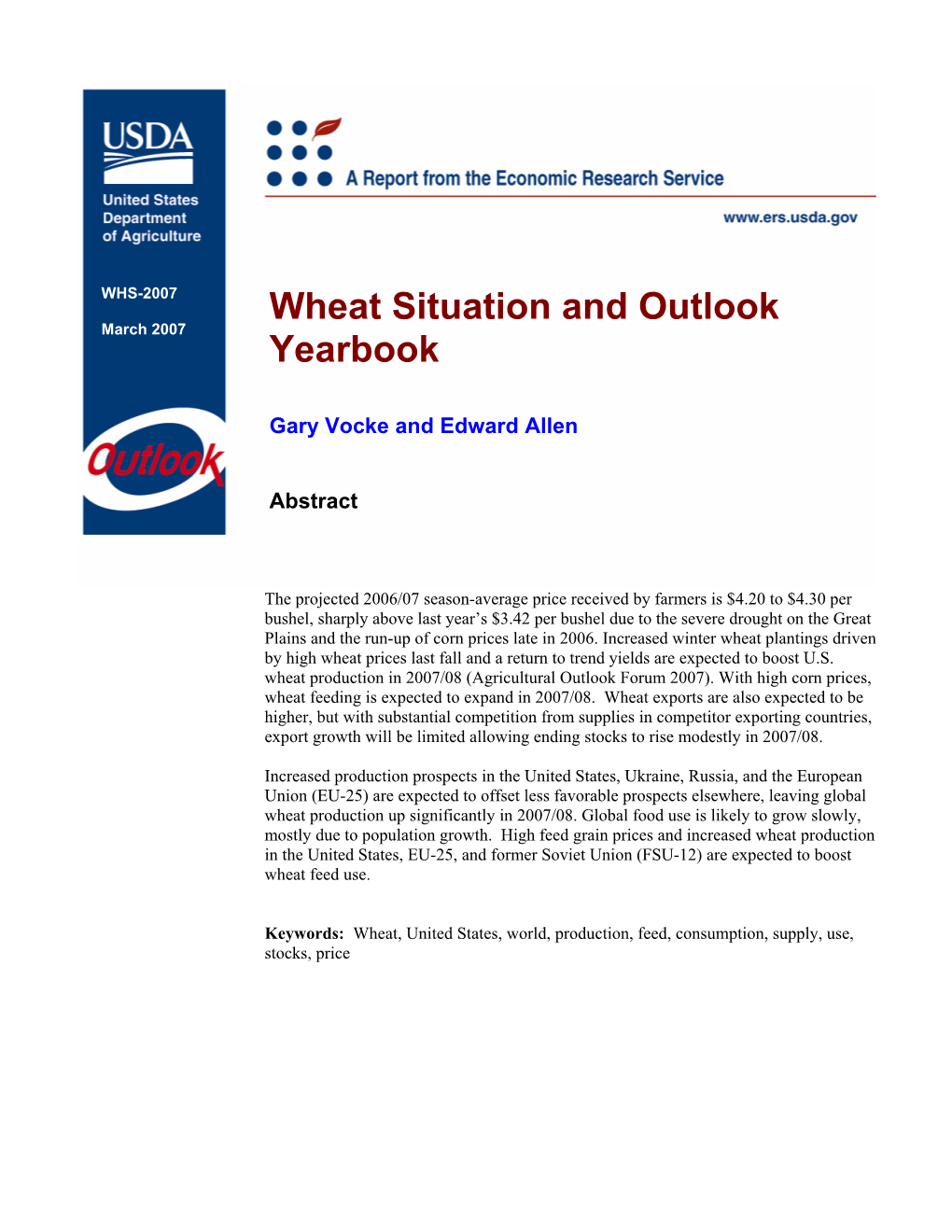 Wheat Situation and Outlook Yearbook