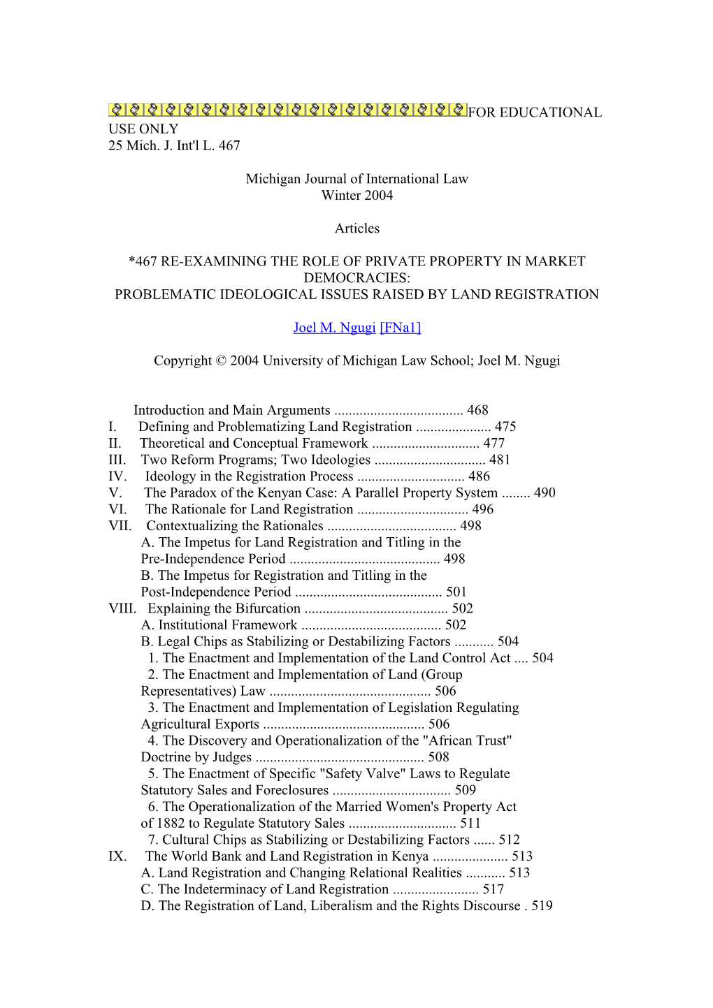 Michigan Journal of International Law