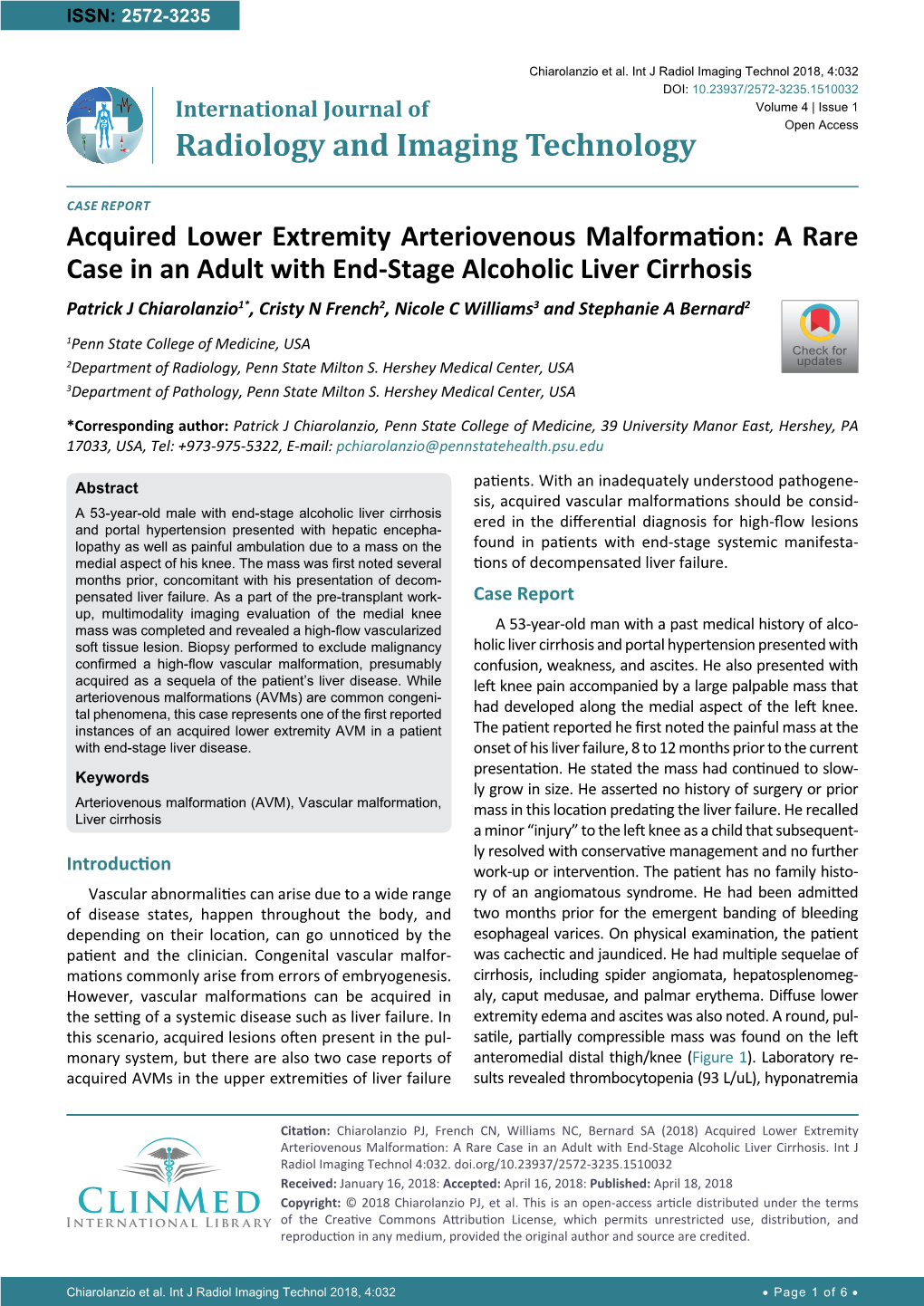 Acquired Lower Extremity Arteriovenous Malformation: a Rare