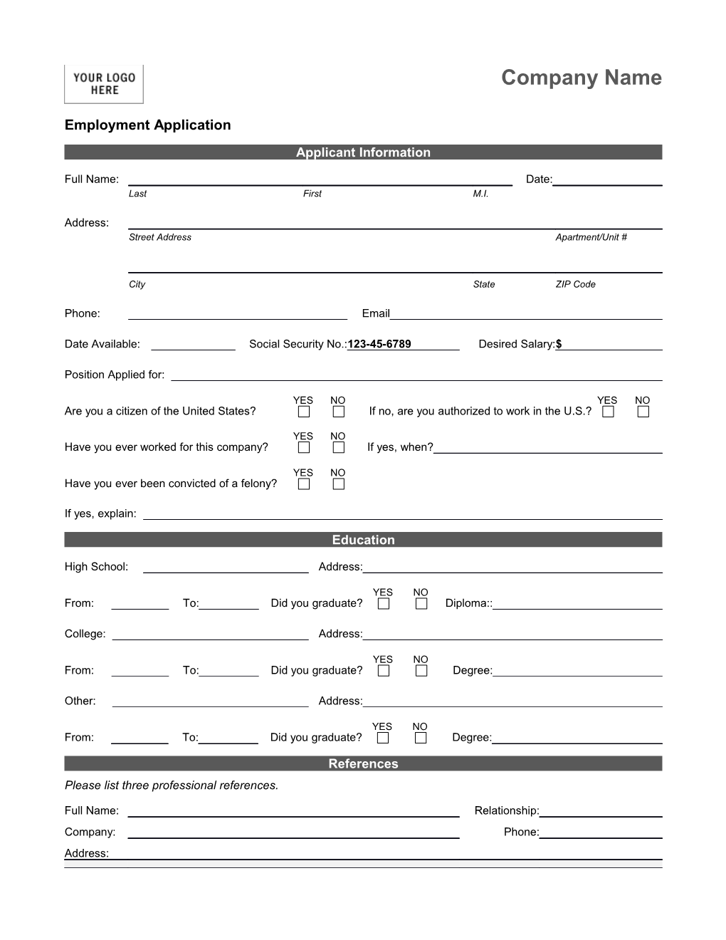 Employment Application s4