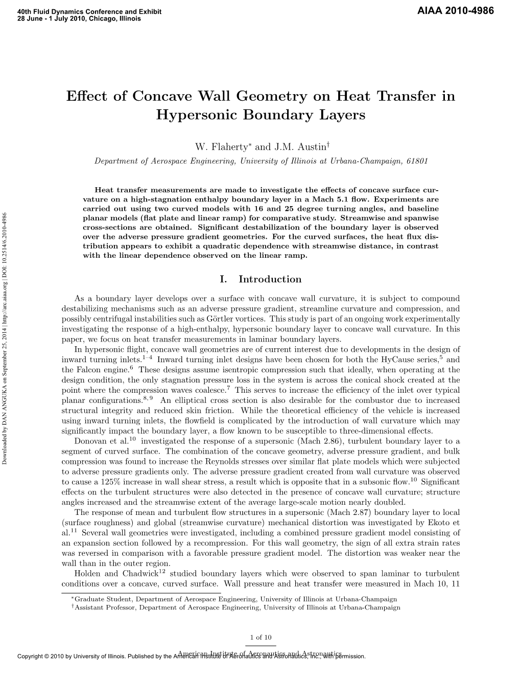 Effect of Concave Wall Geometry on Heat Transfer in Hypersonic