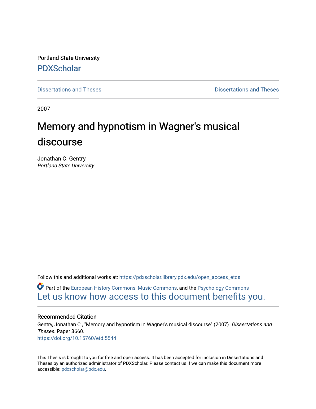 Memory and Hypnotism in Wagner's Musical Discourse