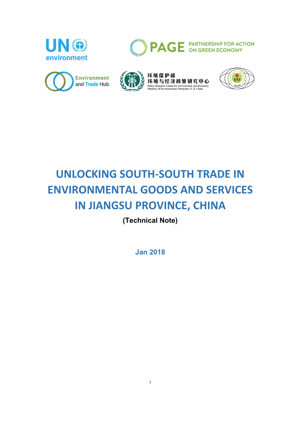 Technical Note: Unlocking South-South Trade in Environmental Goods and Services in Jiangsu Province, China, 2019