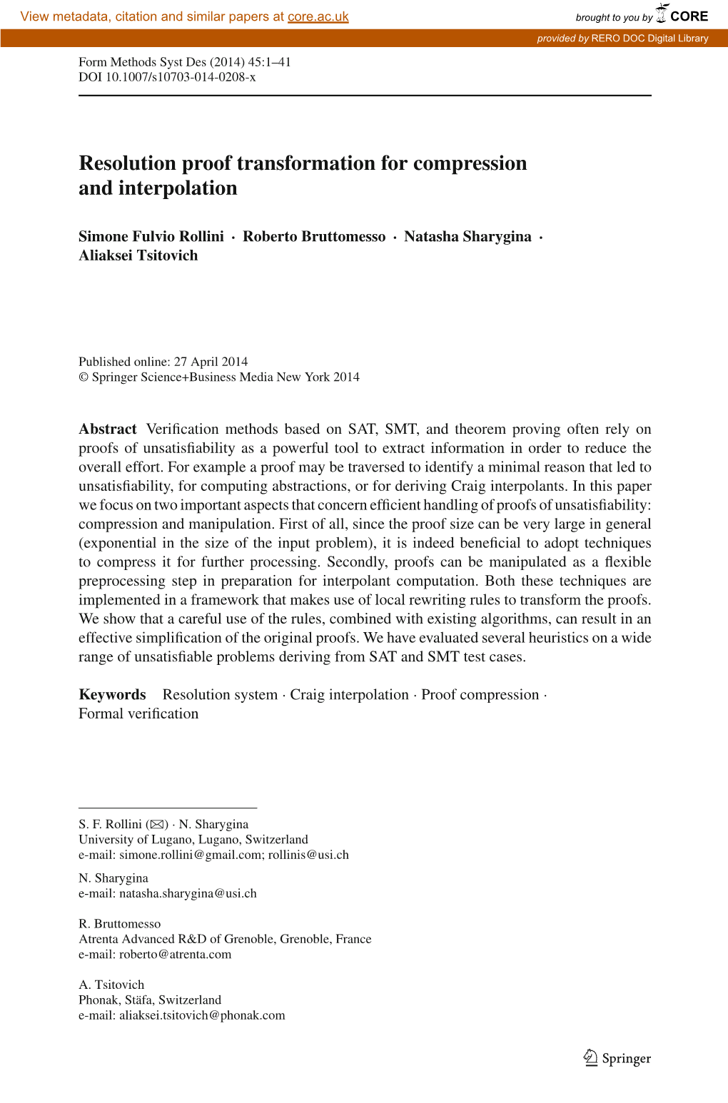 Resolution Proof Transformation for Compression and Interpolation