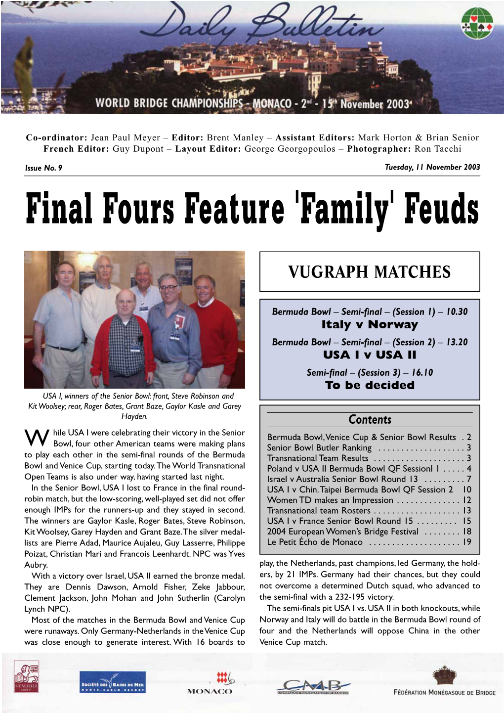 Final Fours Feature 'Family' Feuds