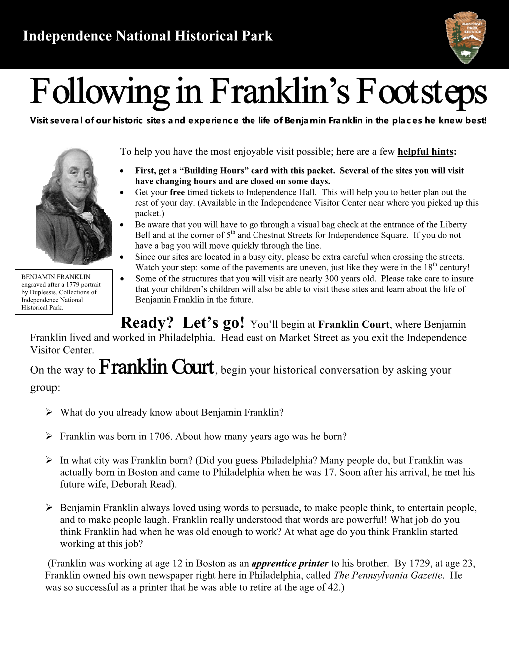 Following in Franklin's Footsteps