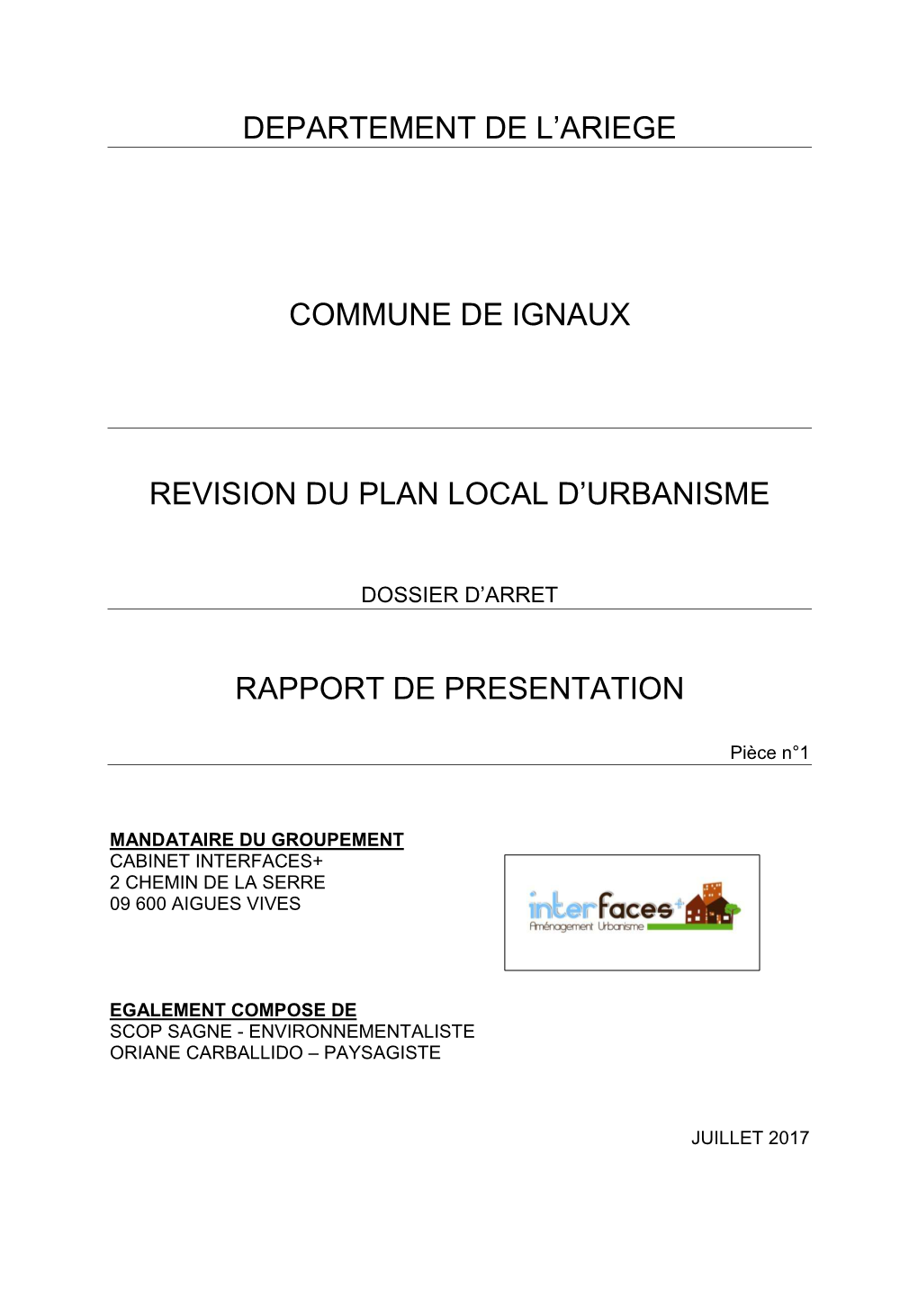 Rapport De Présentation Ignaux