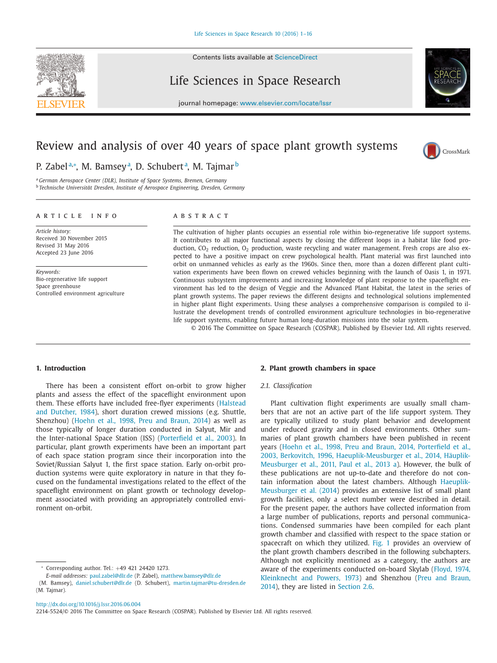 Review and Analysis of Over 40 Years of Space Plant Growth Systems